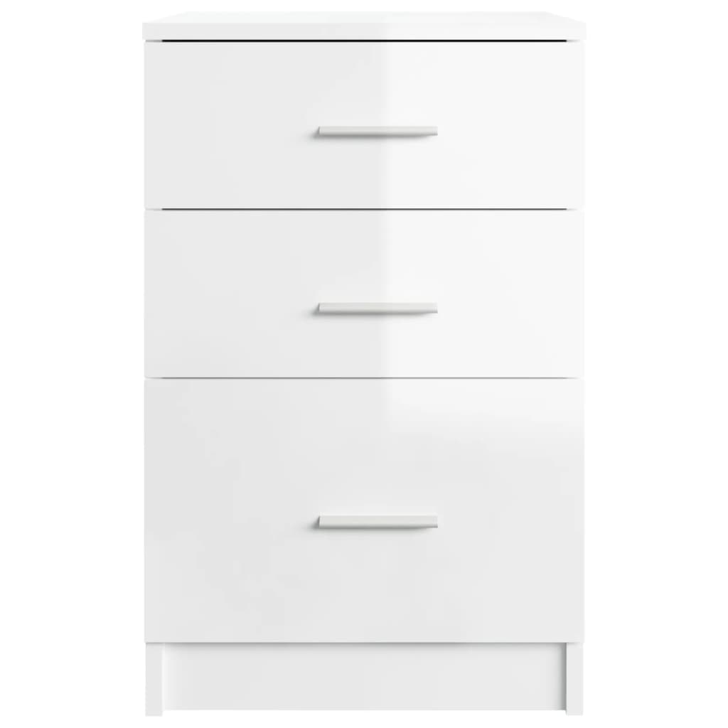 Bed Cabinet High Gloss White 40x40x63 cm Engineered Wood