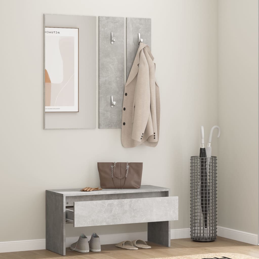 Hallway Furniture Set Concrete Grey Engineered Wood