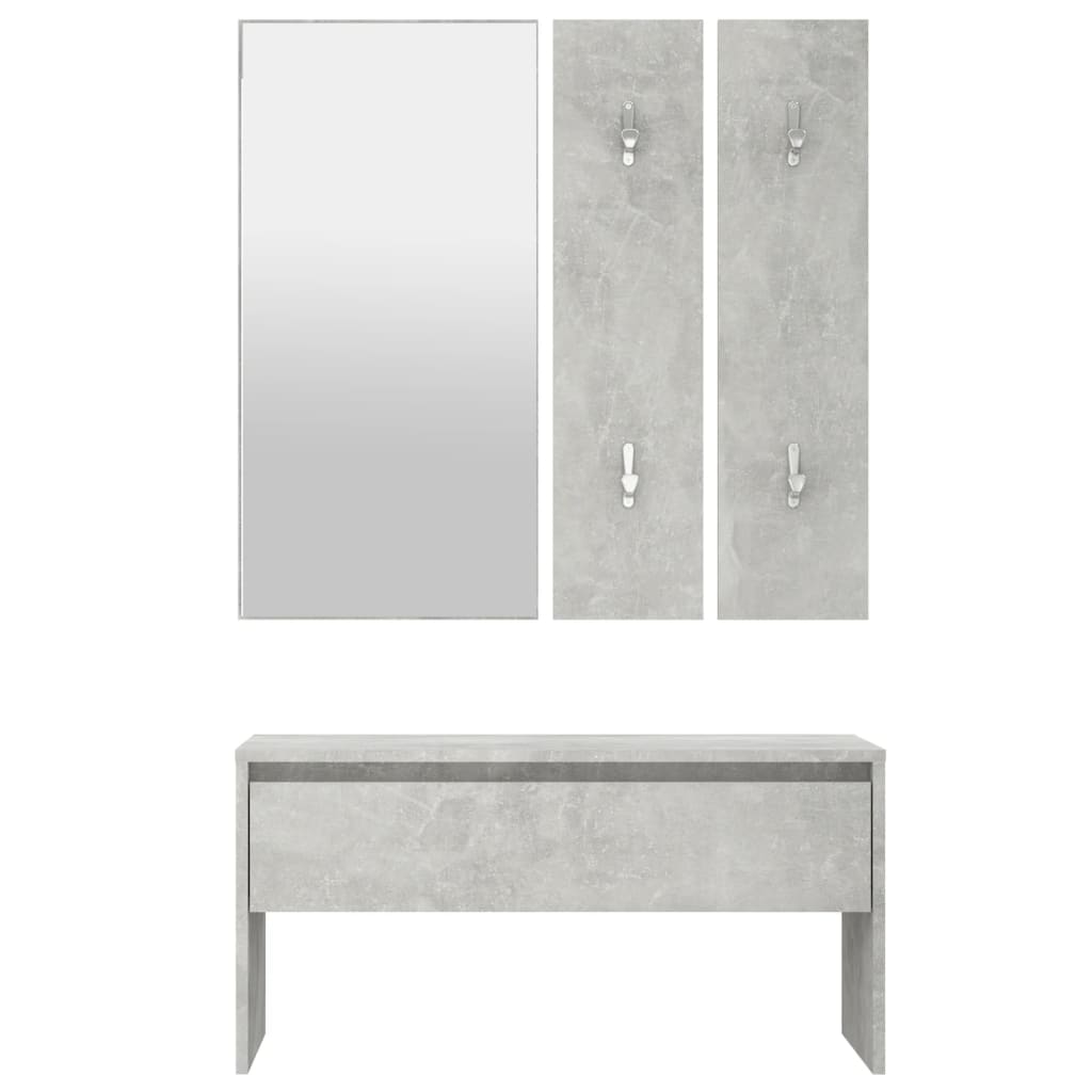 Hallway Furniture Set Concrete Grey Engineered Wood