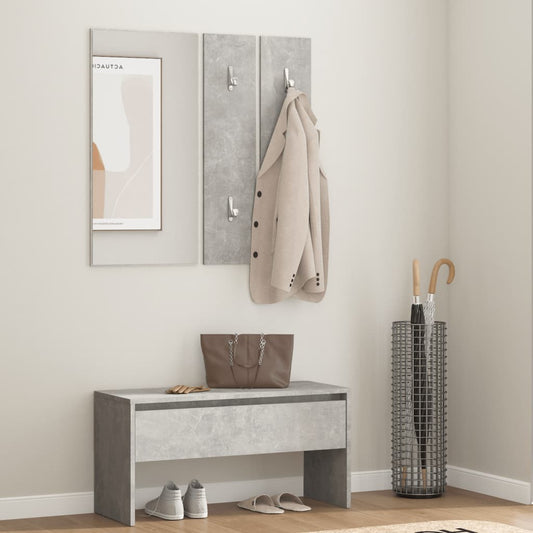 Hallway Furniture Set Concrete Grey Engineered Wood