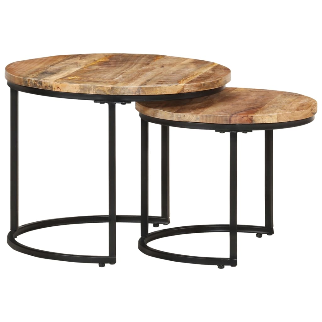 Nesting Tables 2 pcs Solid Wood Mango