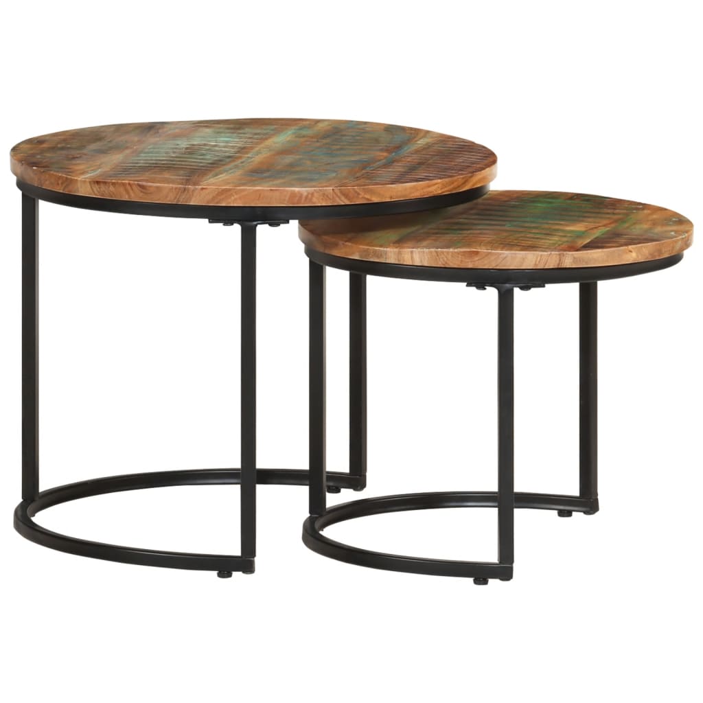 Nesting Tables 2 pcs Solid Wood Reclaimed