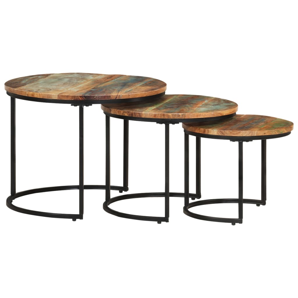 Nesting Tables 3 pcs Solid Wood Reclaimed