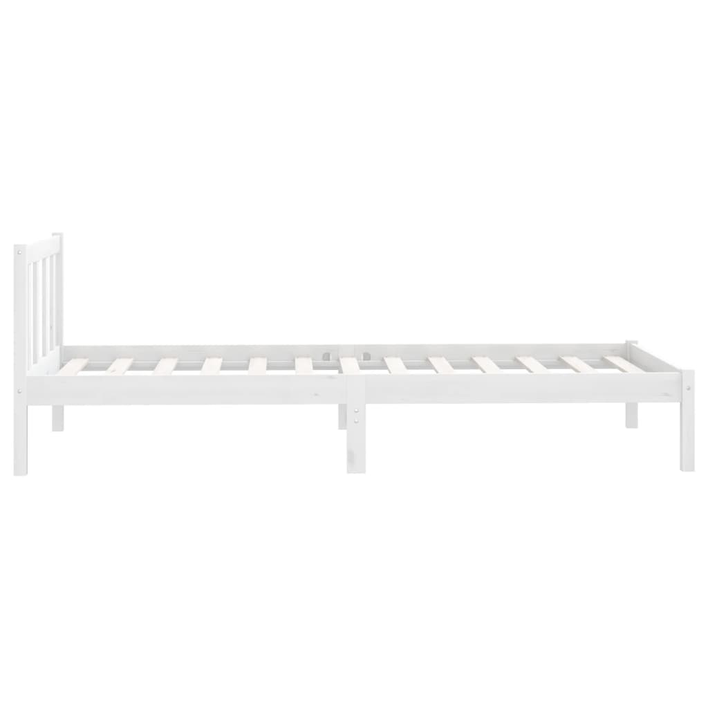 Bed Frame White Solid Wood Pine 92x187 cm Single Size