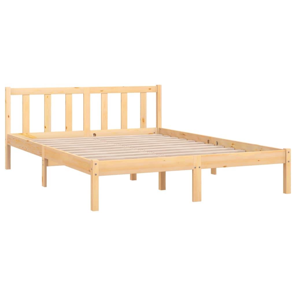 Bed Frame Solid Wood Pine 153x203 cm Queen Size