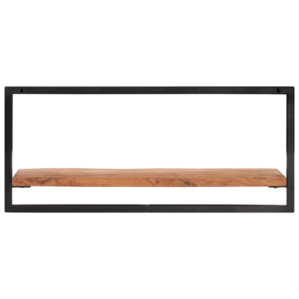 Wall Shelves 2 pcs 80x25x35 cm Solid Wood Acacia and Steel