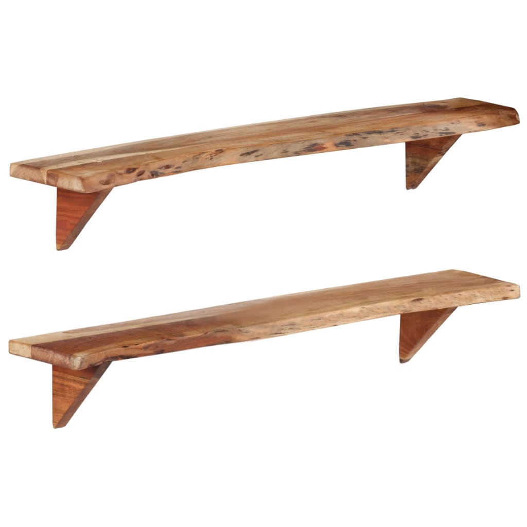 Wall Shelves 2 pcs 110x20x18 cm Solid Wood Acacia