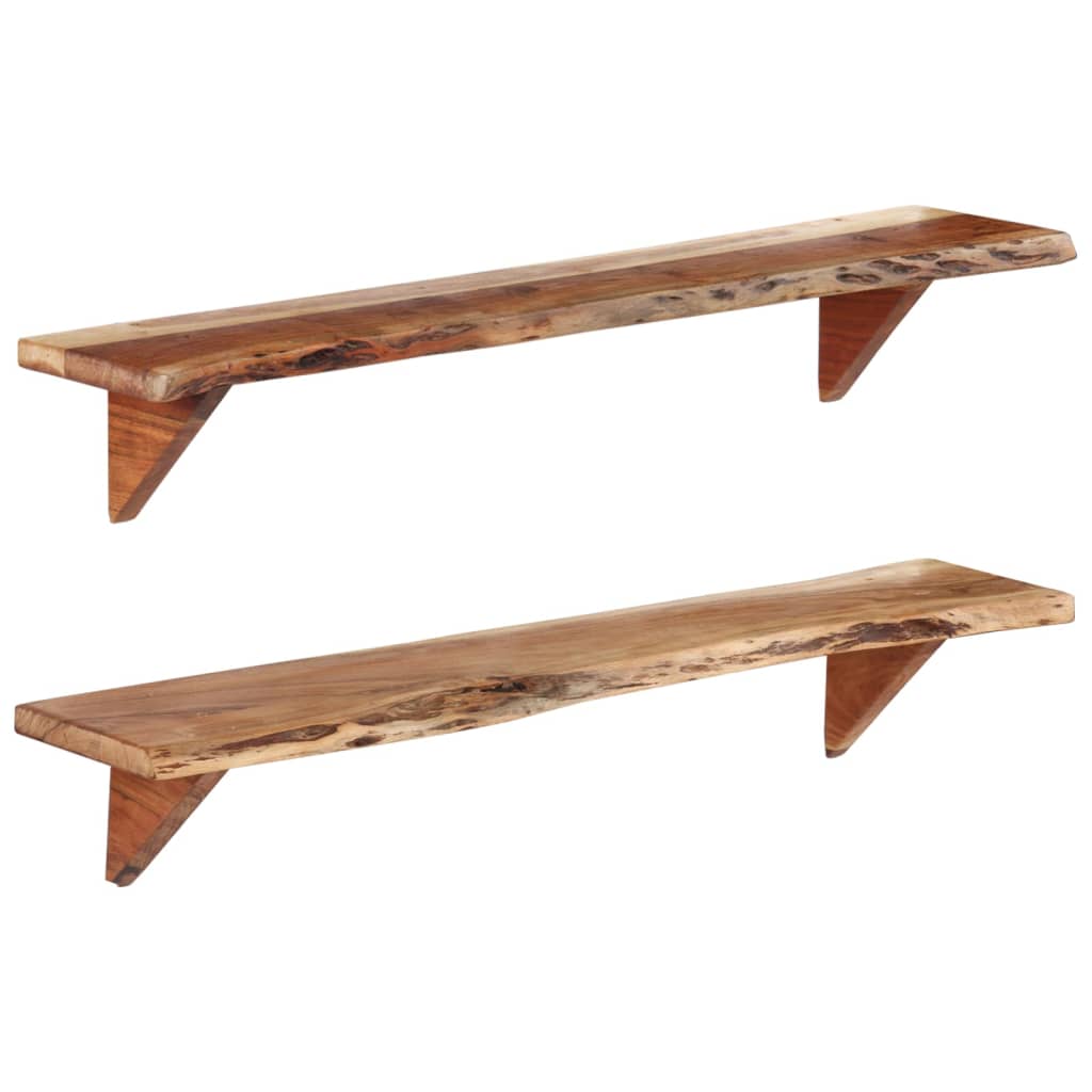 Wall Shelves 2 pcs 110x20x18 cm Solid Wood Acacia