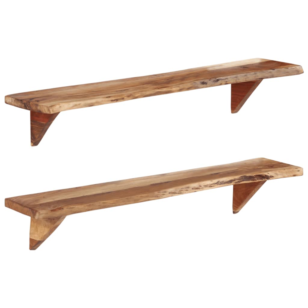 Wall Shelves 2 pcs 110x20x18 cm Solid Wood Acacia