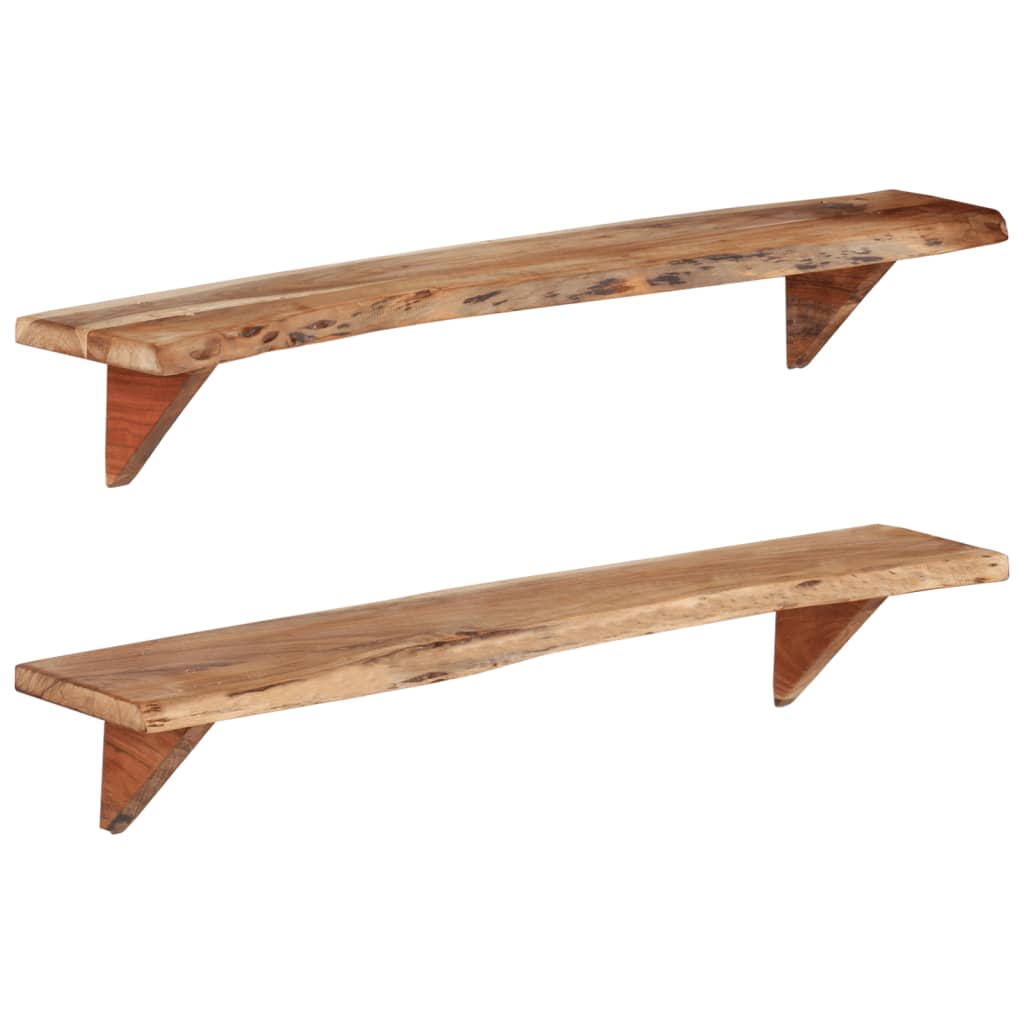 Wall Shelves 2 pcs 110x20x18 cm Solid Wood Acacia