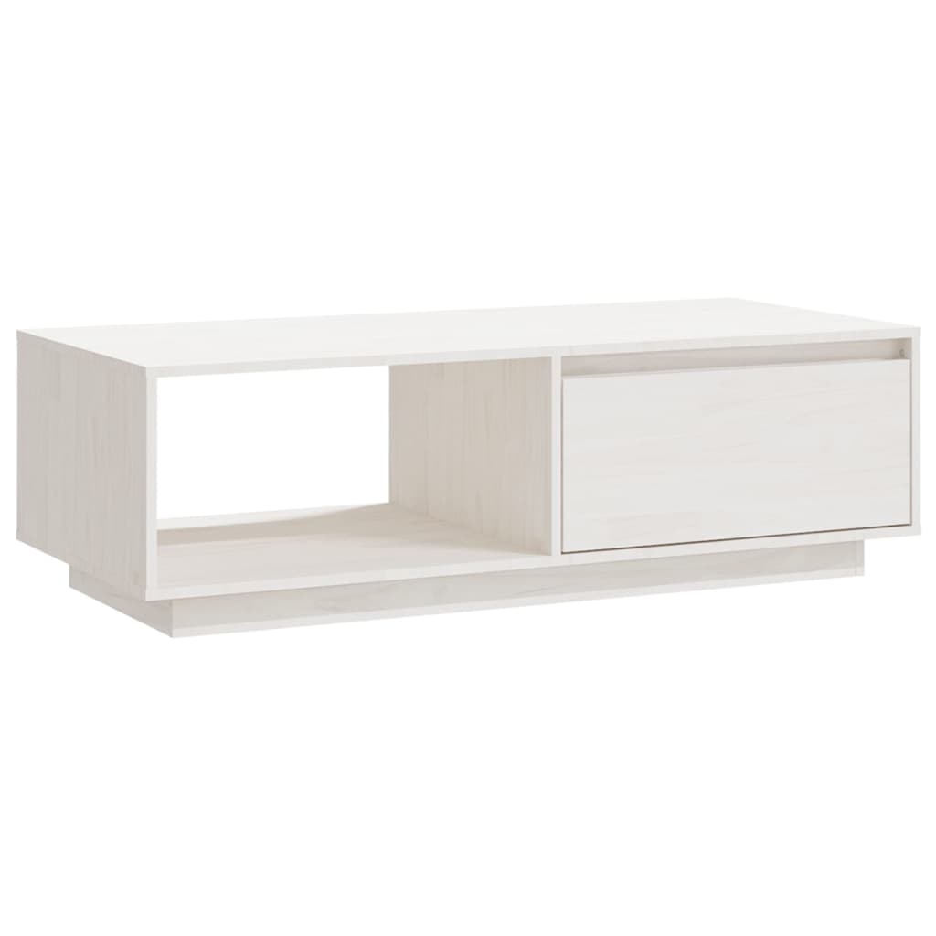 Coffee Table White 110x50x33.5 cm Solid Pinewood