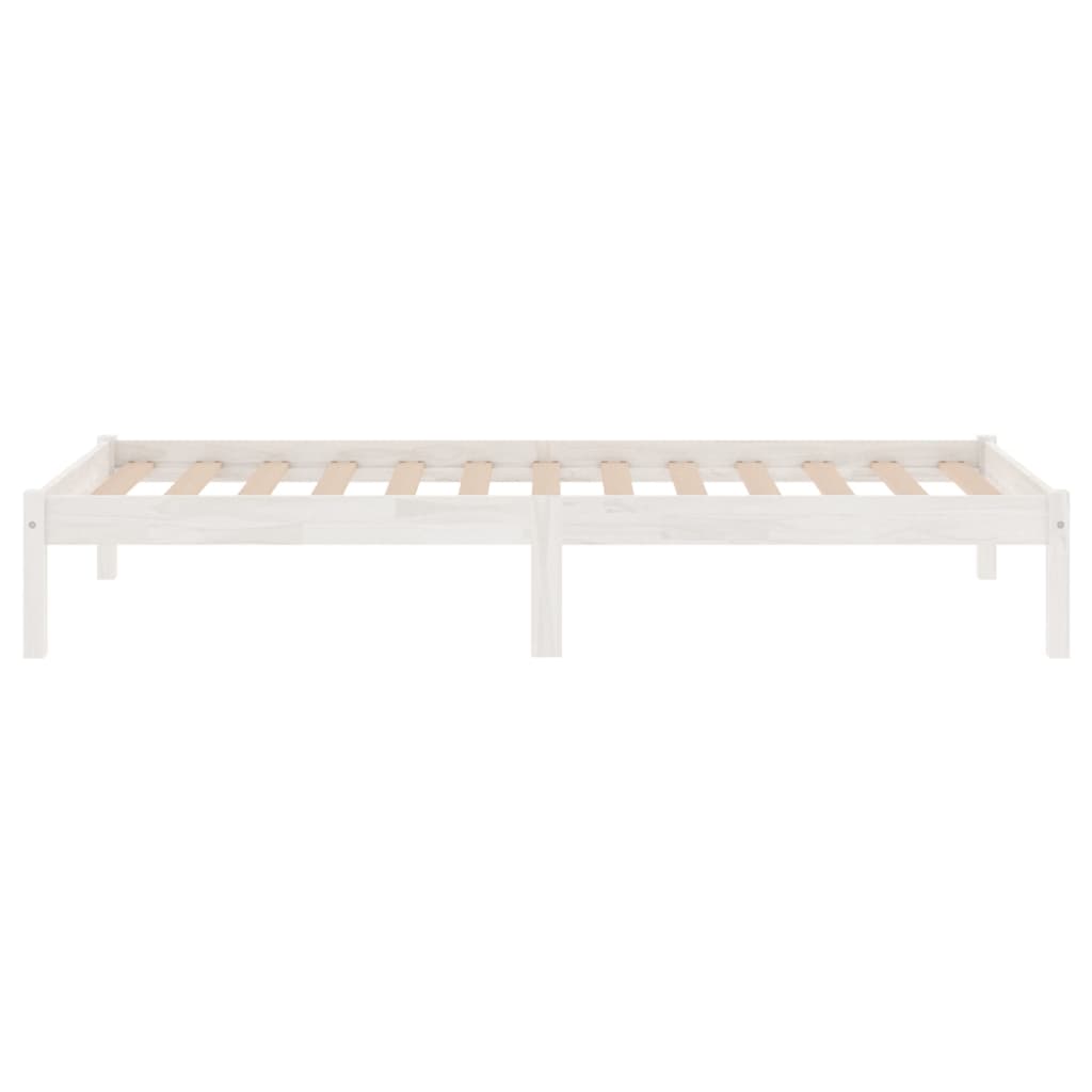 Bed Frame White Solid Wood 92x187 cm Single Size