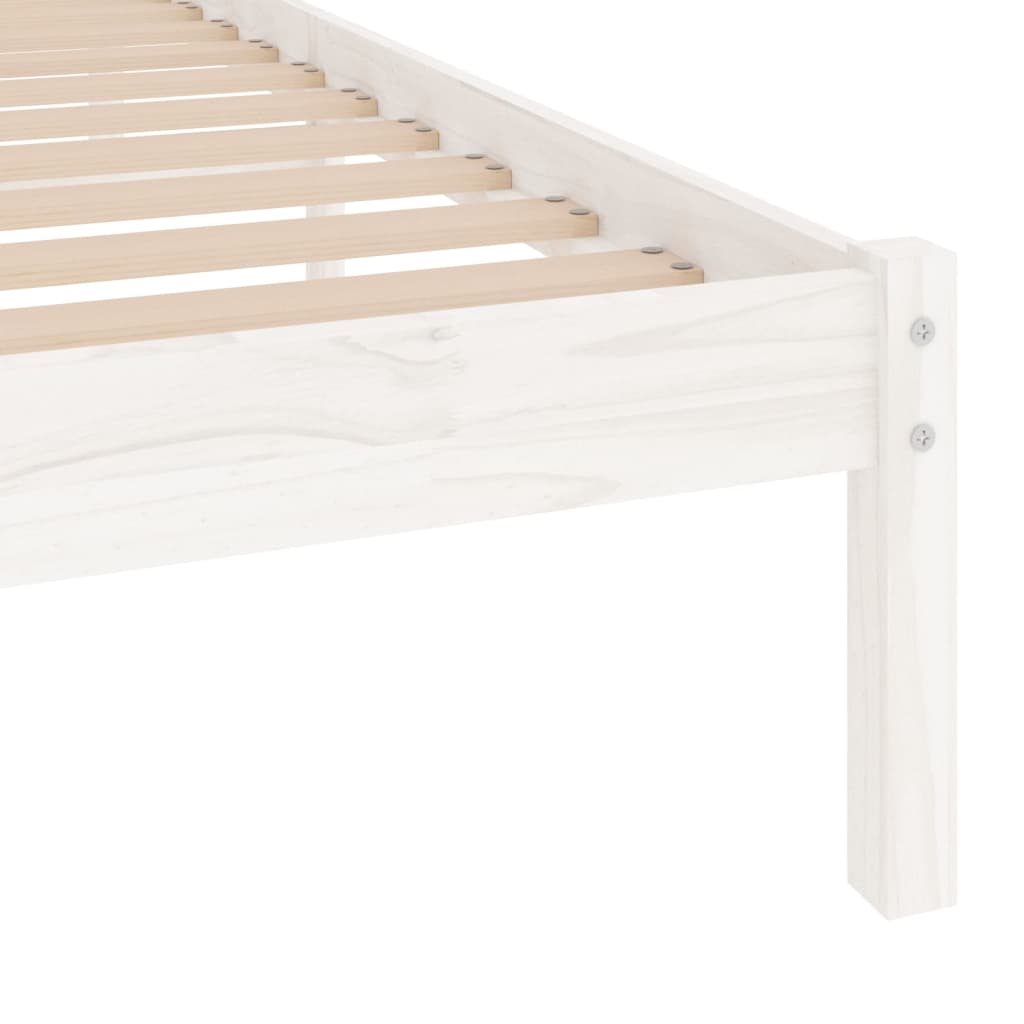 Bed Frame White Solid Wood 92x187 cm Single Size