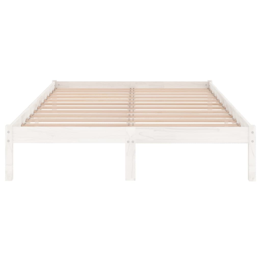 Bed Frame White Solid Wood 153x203 cm Queen Size