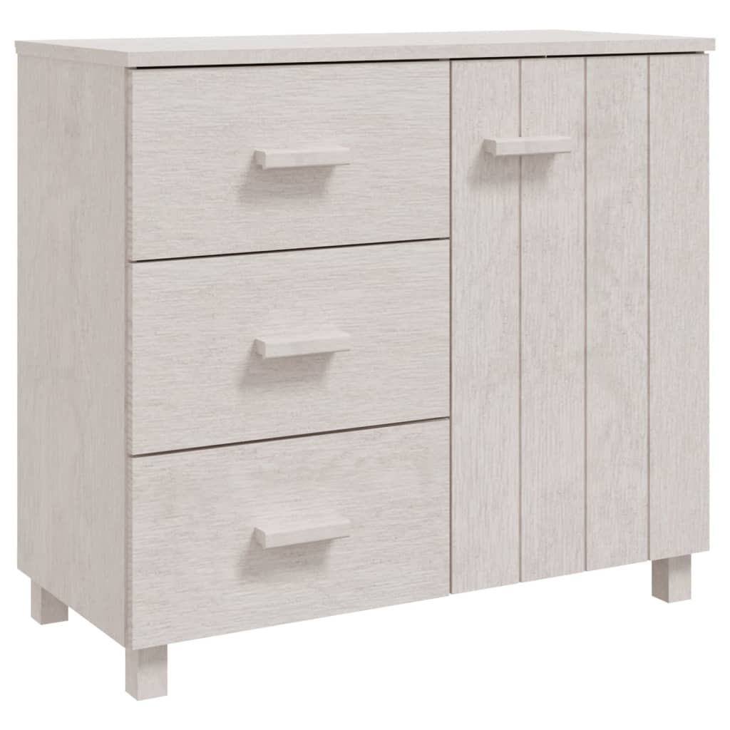 Sideboard "HAMAR" White 90x40x80 cm Solid Pinewood