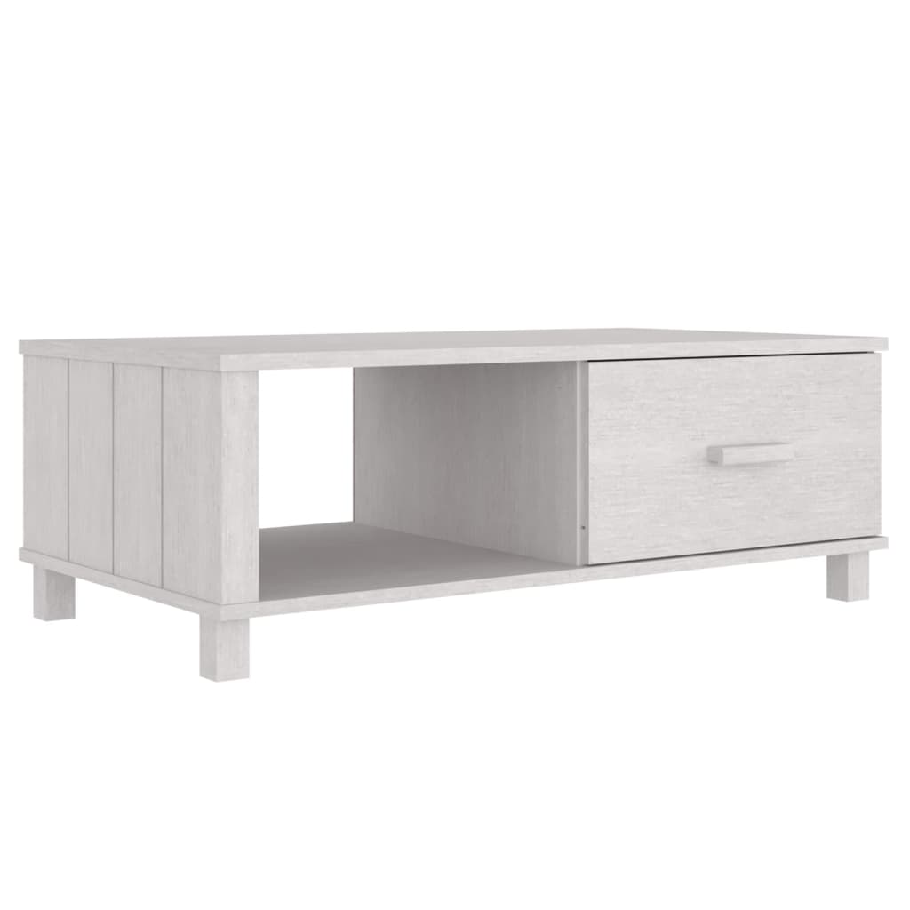 Coffee Table "HAMAR" White 100x55x35 cm Solid Wood Pine