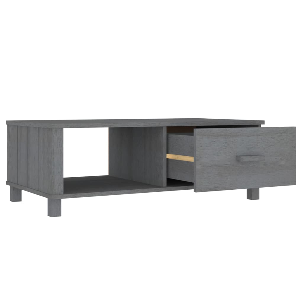 Coffee Table "HAMAR" Dark Grey 100x55x35 cm Solid Wood Pine