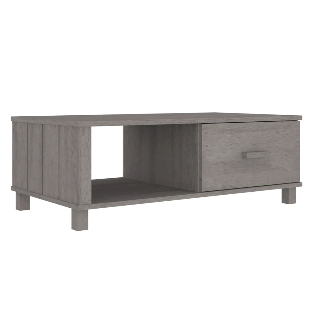 Coffee Table "HAMAR" Light Grey 100x55x35 cm Solid Wood Pine