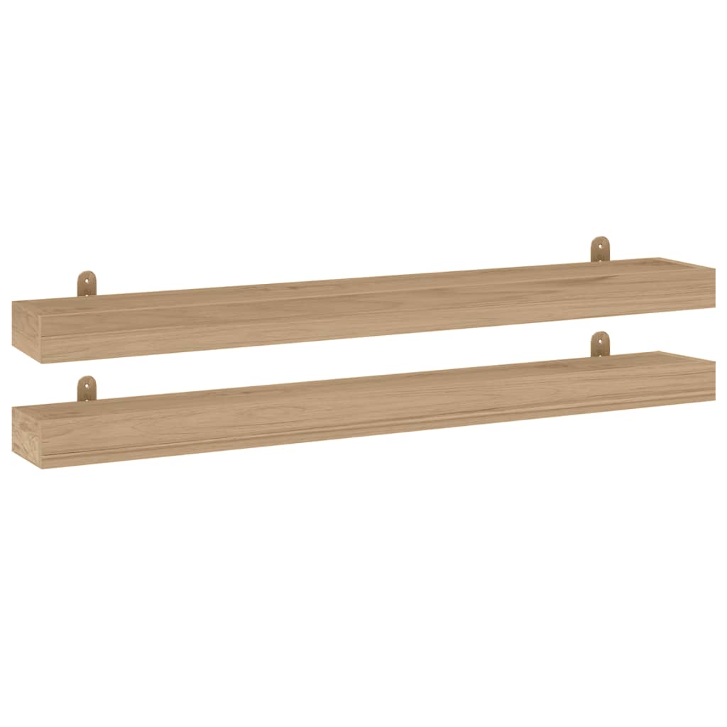 Wall Shelves 2 pcs 110x15x6 cm Solid Wood Teak