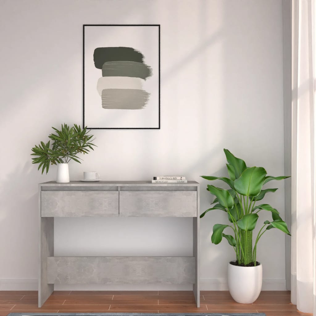 Console Table Concrete Grey 100x35x76.5 cm Engineered Wood