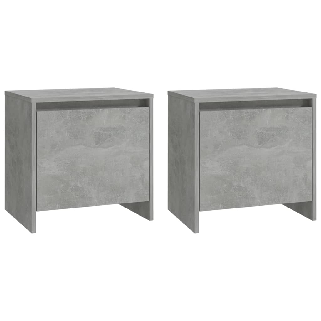 Bedside Cabinets 2 pcs Concrete Grey 45x34x44.5 cm Engineered Wood