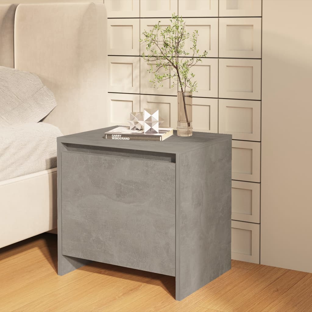 Bedside Cabinets 2 pcs Concrete Grey 45x34x44.5 cm Engineered Wood