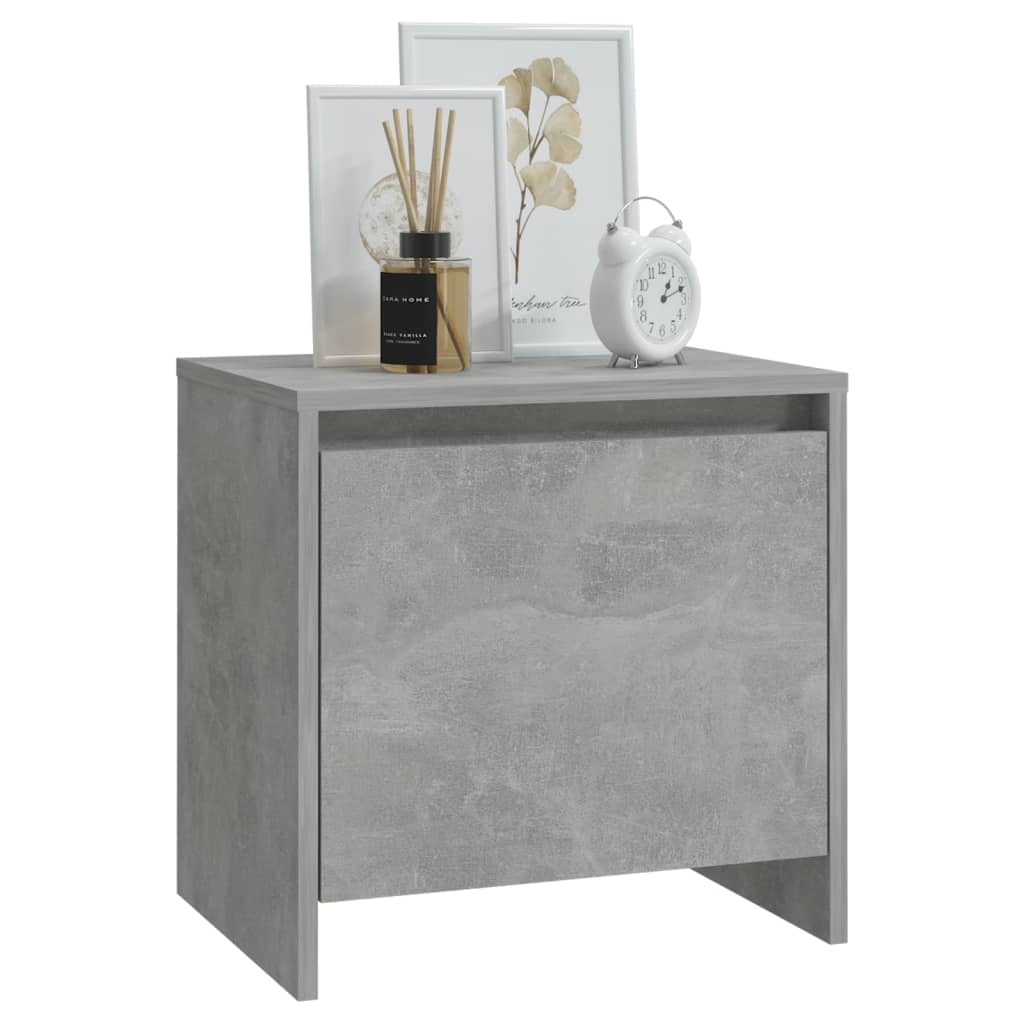 Bedside Cabinets 2 pcs Concrete Grey 45x34x44.5 cm Engineered Wood