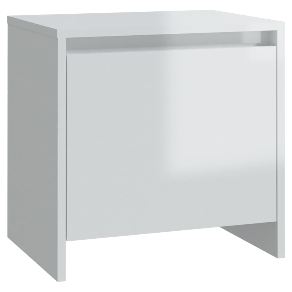 Bedside Cabinet High Gloss White 45x34x44.5 cm Engineered Wood