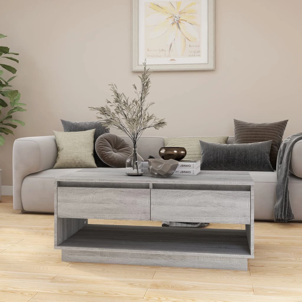 Coffee Table Grey Sonoma 102.5x55x44 cm Engineered Wood