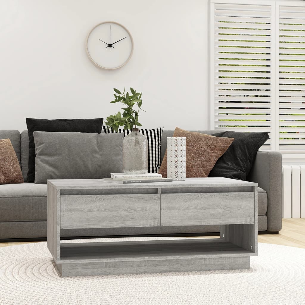 Coffee Table Grey Sonoma 102.5x55x44 cm Engineered Wood