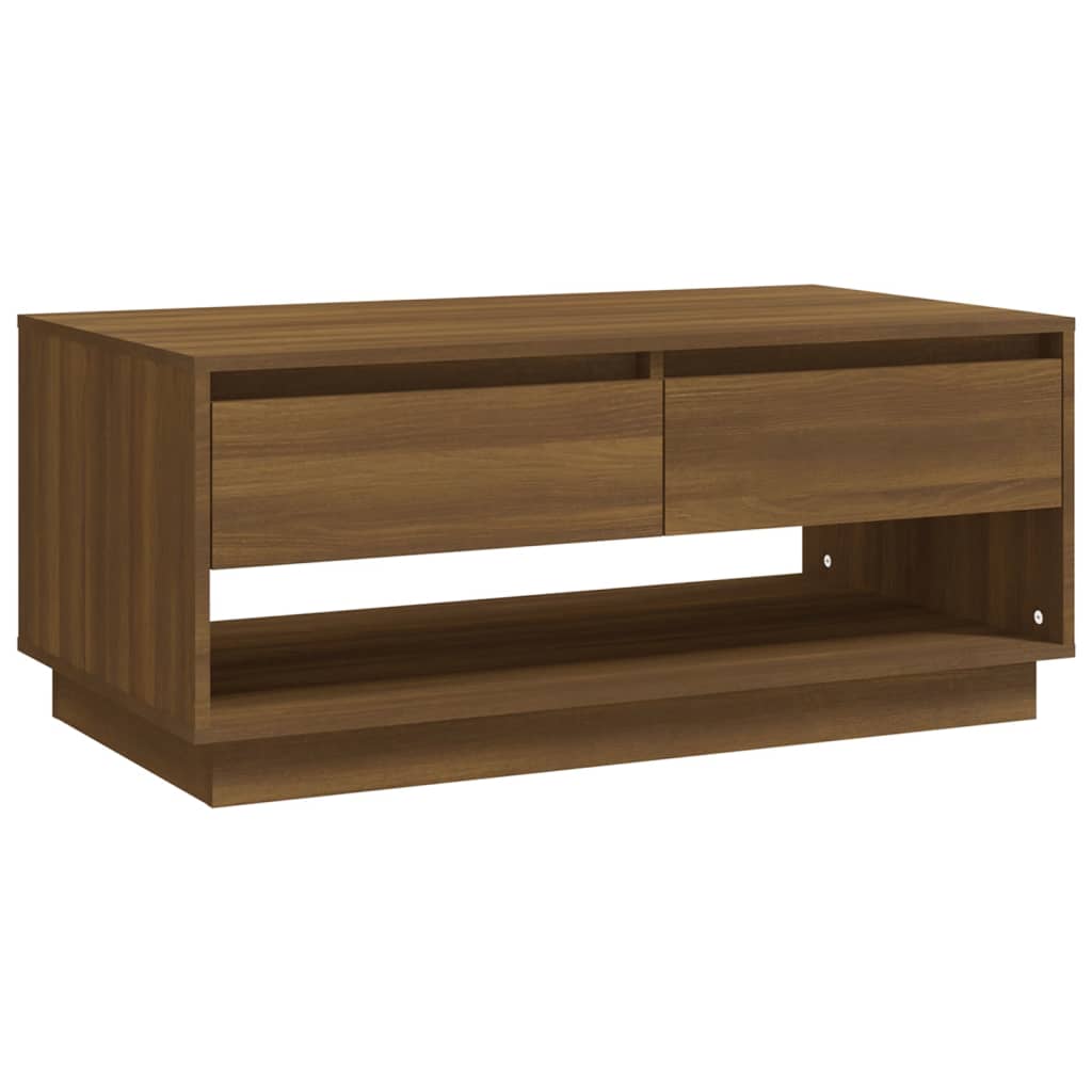 Coffee Table Brown Oak 102.5x55x44 cm Engineered Wood