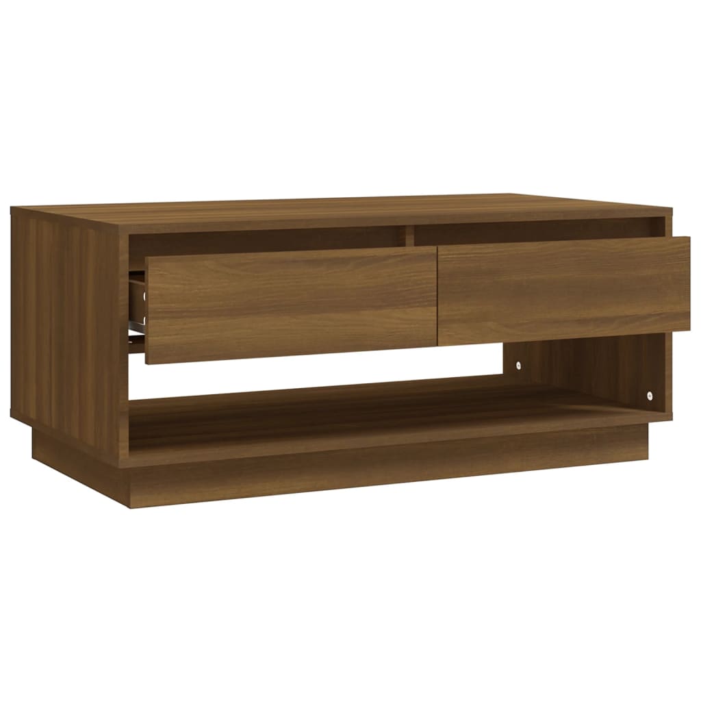 Coffee Table Brown Oak 102.5x55x44 cm Engineered Wood