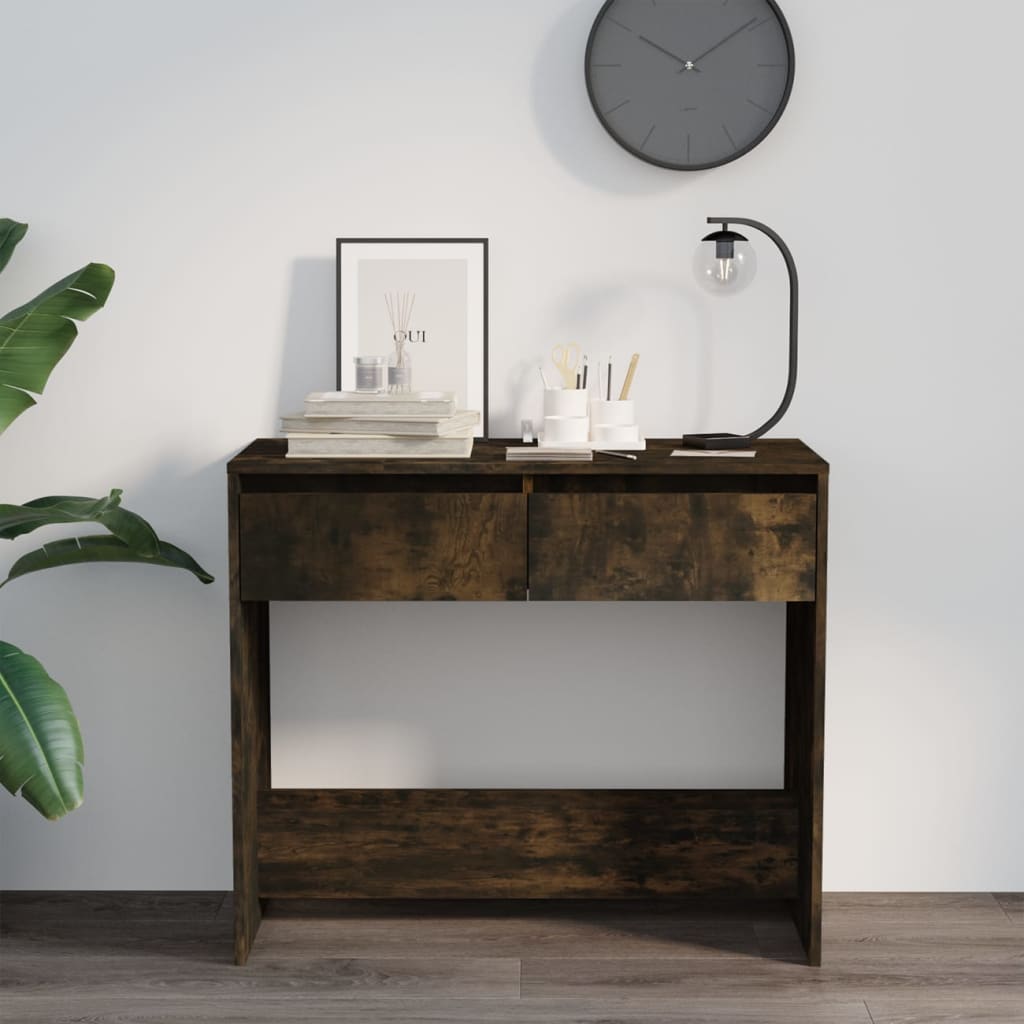 Console Table Smoked Oak 89x41x76.5 cm Engineered Wood