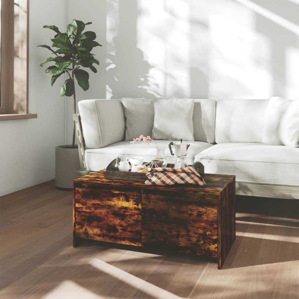 Coffee Table Smoked Oak 90x50x41.5 cm Engineered Wood