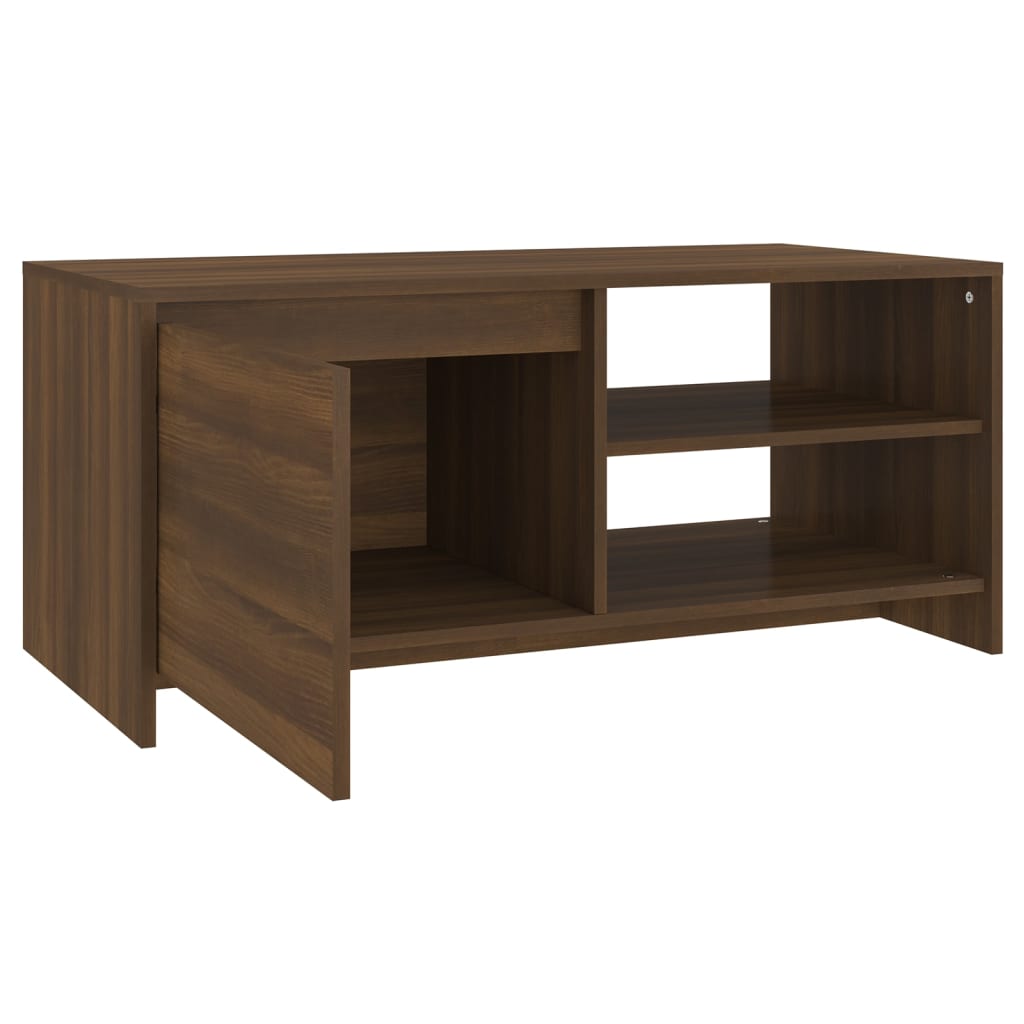 Coffee Table Brown Oak 102x50x45 cm Engineered Wood