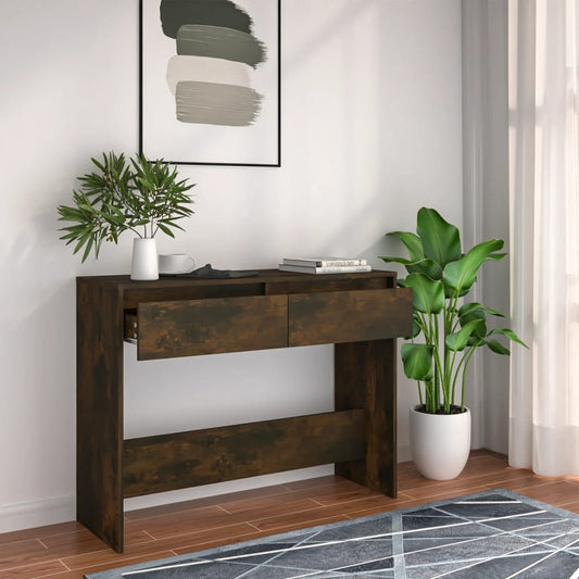 Console Table Smoked Oak 100x35x76.5 cm Engineered Wood