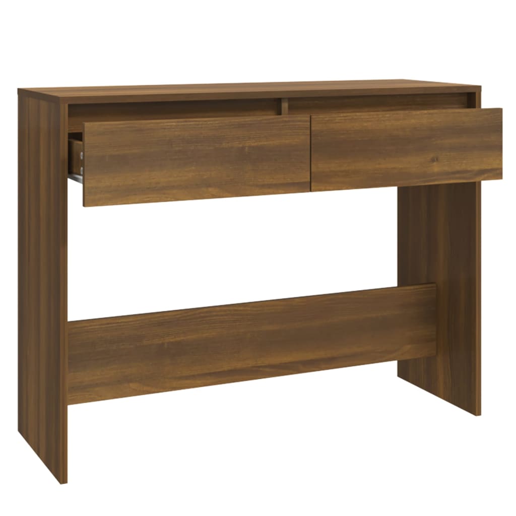 Console Table Brown Oak 100x35x76.5 cm Engineered Wood