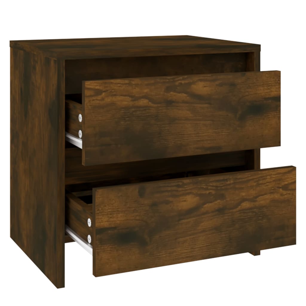 Bedside Cabinets 2 pcs Smoked Oak 45x34.5x44.5 cm Engineered Wood