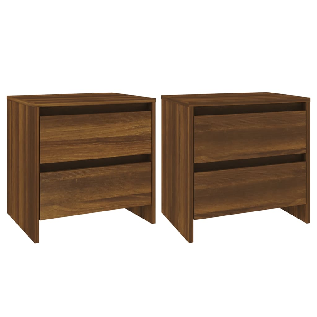 Bedside Cabinets 2 pcs Brown Oak 45x34.5x44.5 cm Engineered Wood