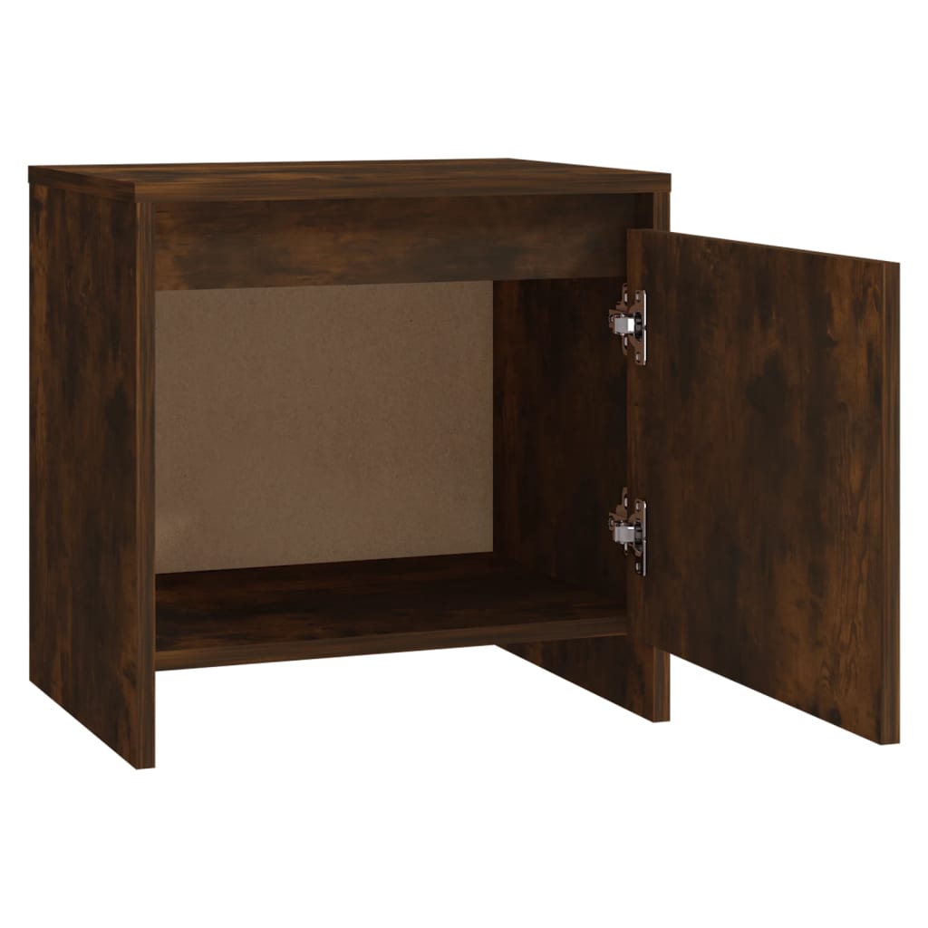 Bedside Cabinet Smoked Oak 45x34x44.5 cm Engineered Wood