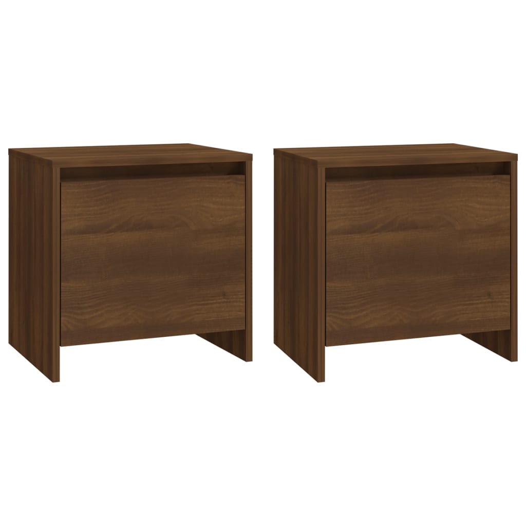 Bedside Cabinets 2 pcs Brown Oak 45x34x44.5 cm Engineered Wood