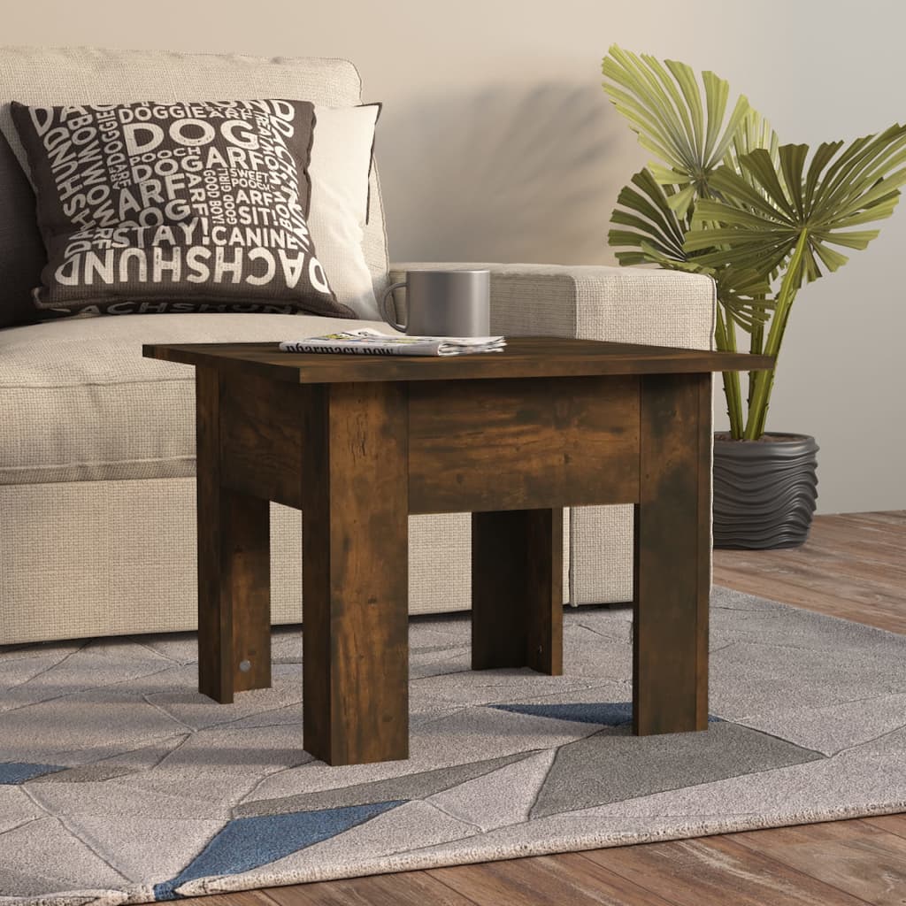 Coffee Table Smoked Oak 55x55x42 cm Engineered Wood