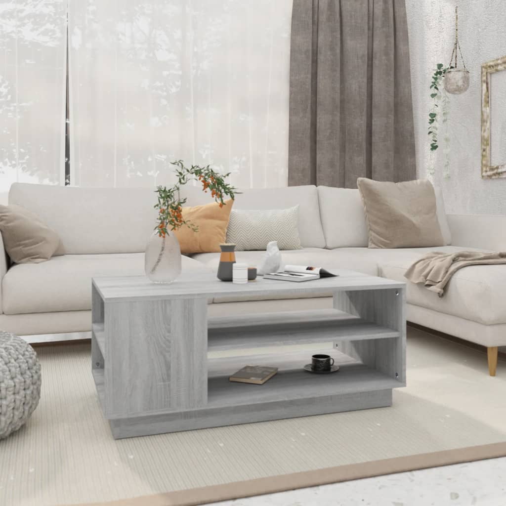 Coffee Table Grey Sonoma 102x55x43 cm Engineered Wood