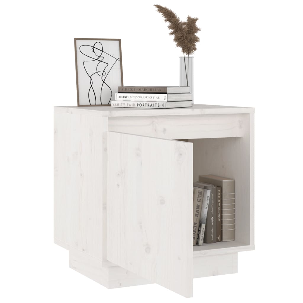 Bedside Cabinet White 40x30x40 cm Solid Wood Pine