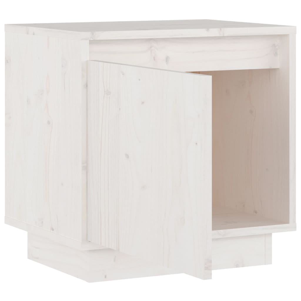 Bedside Cabinet White 40x30x40 cm Solid Wood Pine