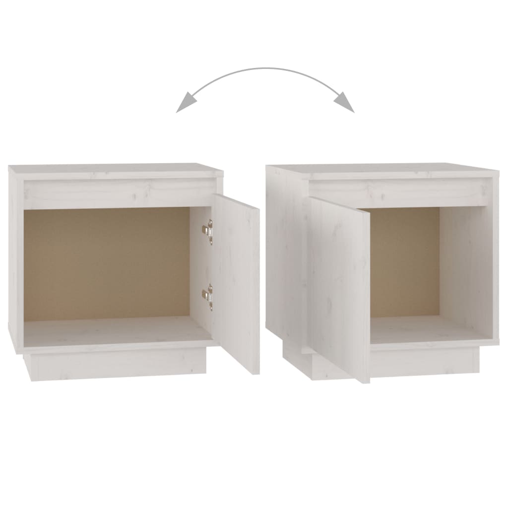 Bedside Cabinets 2 pcs White 40x30x40 cm Solid Wood Pine