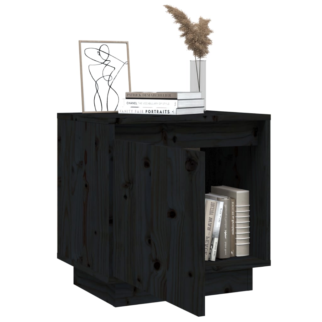 Bedside Cabinets 2 pcs Black 40x30x40 cm Solid Wood Pine