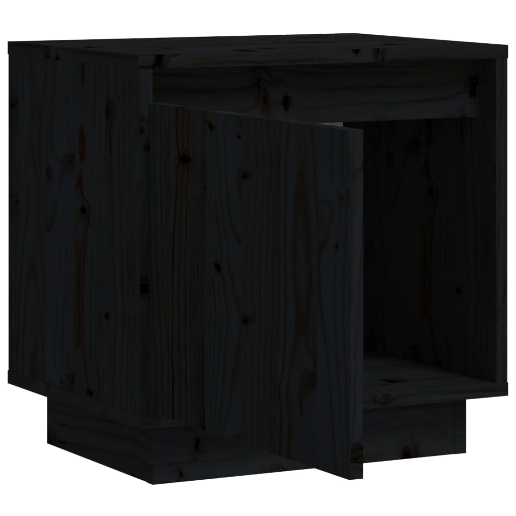 Bedside Cabinets 2 pcs Black 40x30x40 cm Solid Wood Pine