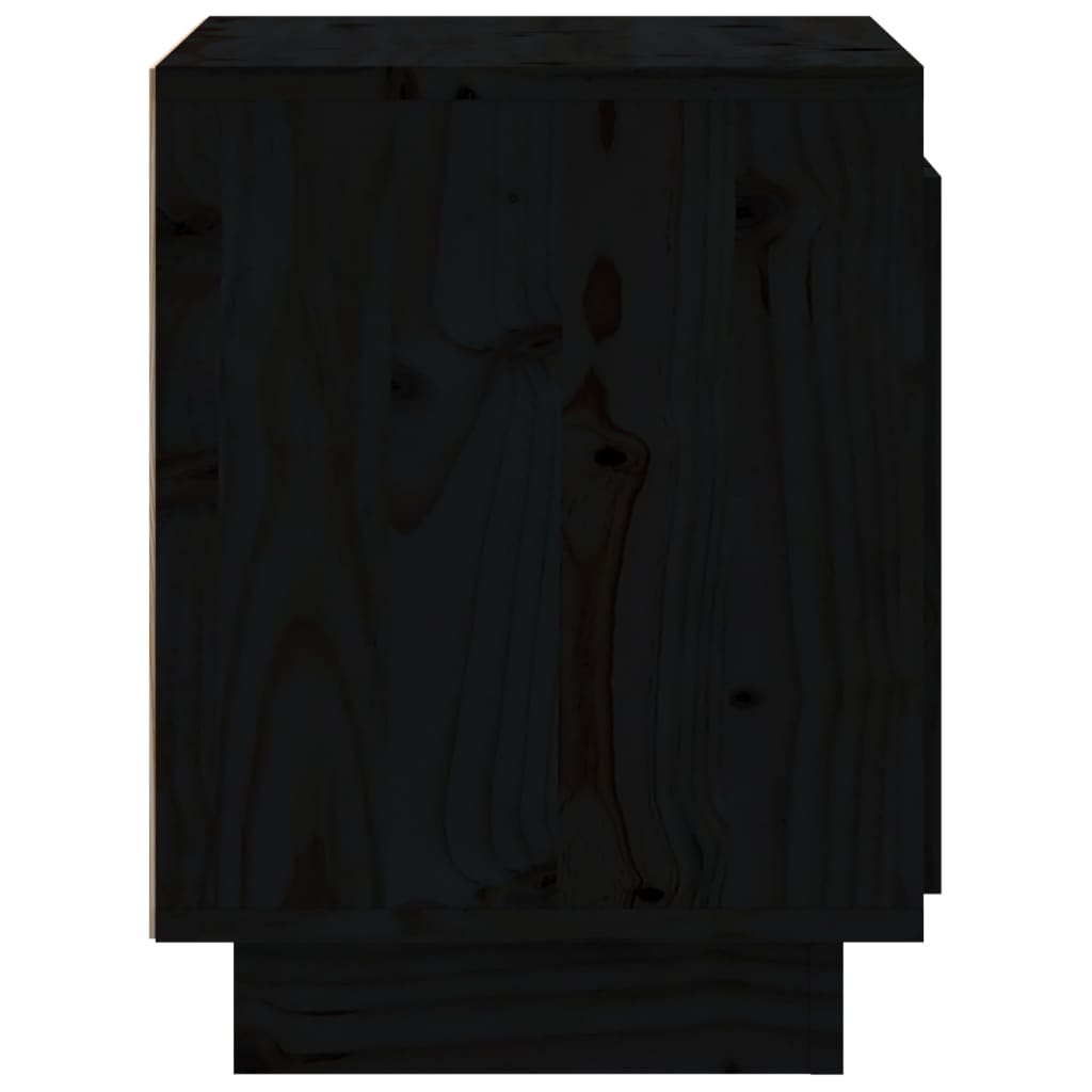 Bedside Cabinets 2 pcs Black 40x30x40 cm Solid Wood Pine