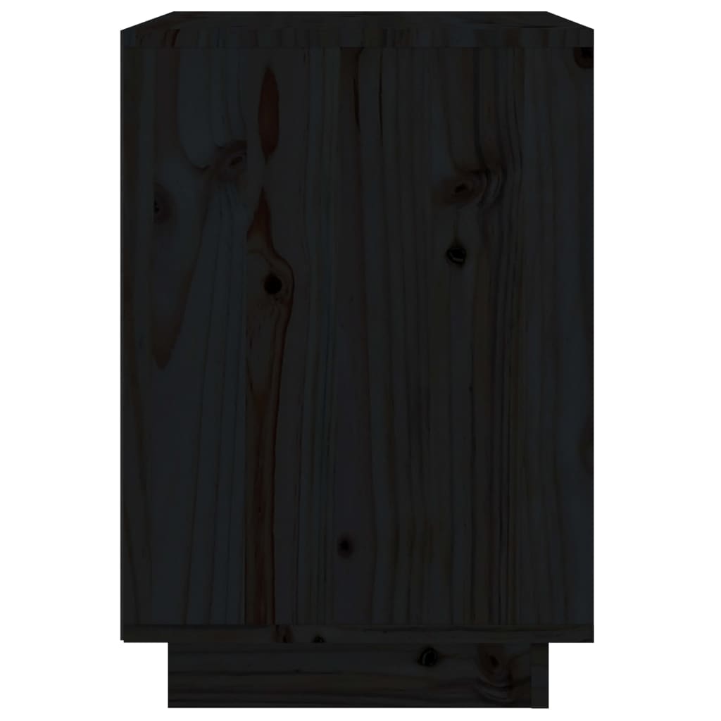 Bedside Cabinet Black 40x35x50 cm Solid Wood Pine